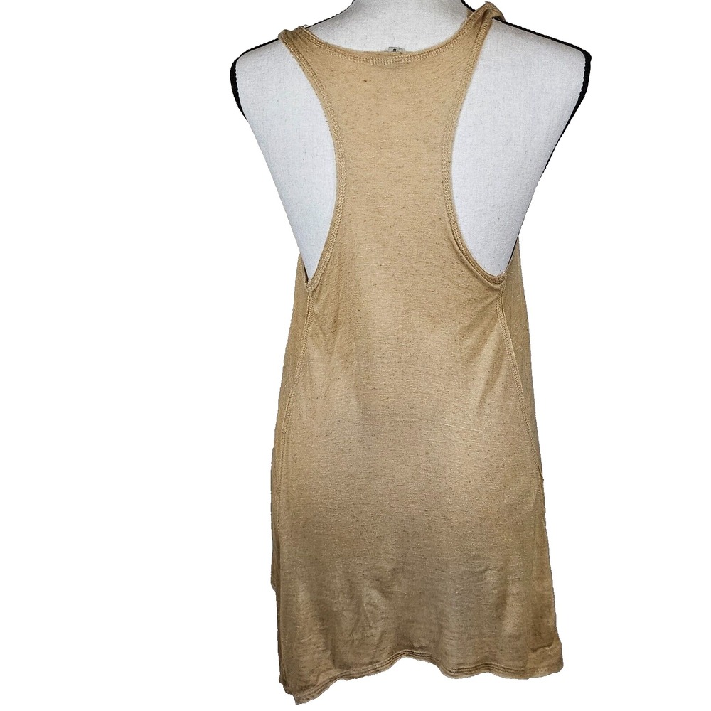 Ecote Urban Outfitters Gold Racerback Asymmetrical Hem Distressed Tank Top S